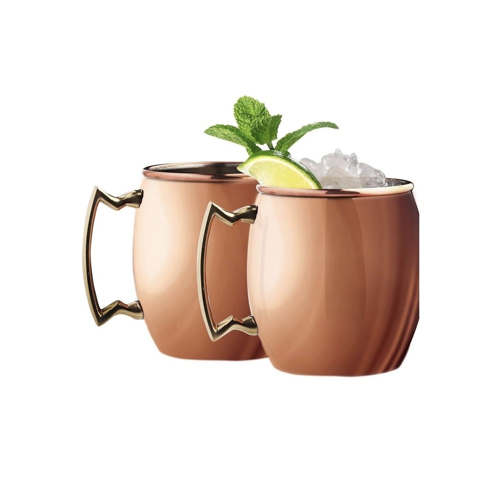 MOSCOW MULE 20oz Hammered COPPER MUGS. 2-pack Gift Set. Sealed New in Box.